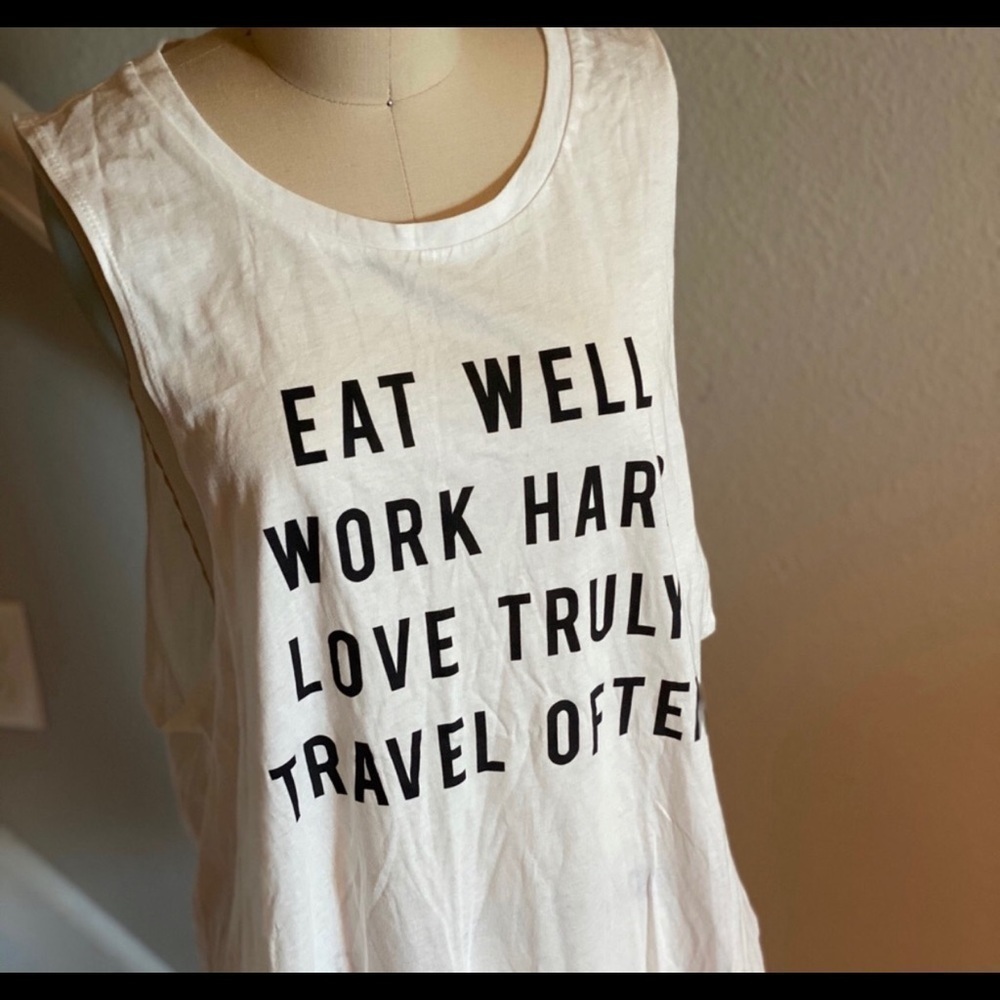 One Clothing “Eat Well...” Muscle Tank White​​​​​​​​​​ - Picture 4 of 7